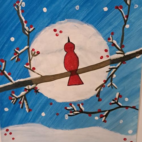 Vogel bei Vollmond