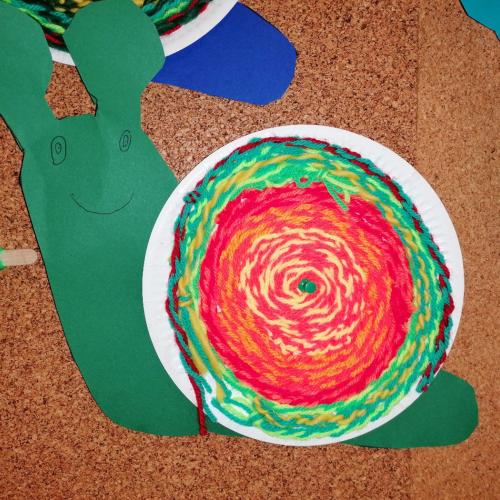 Schnecke auf Luftmaschenschnüren