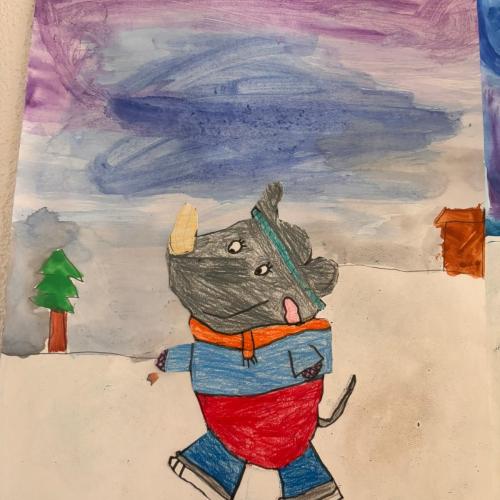 Tiere beim Eislaufen